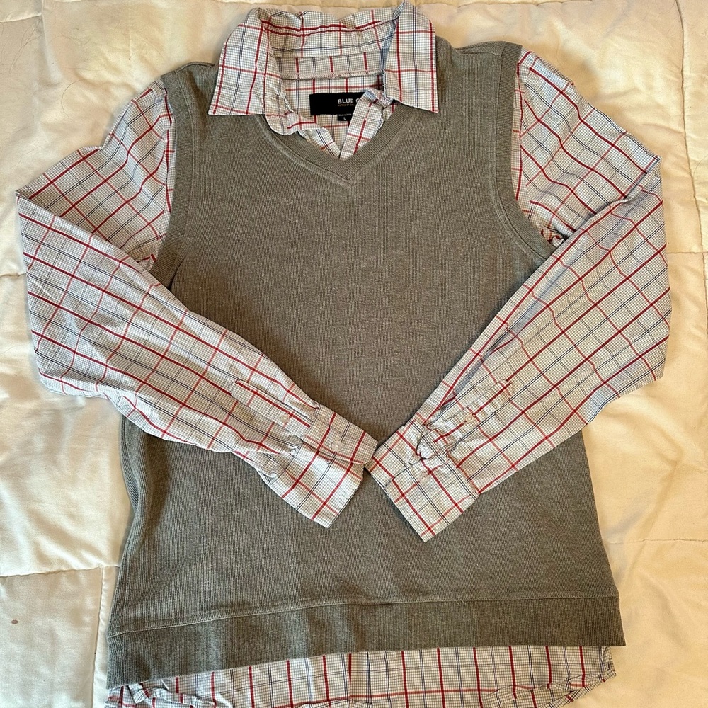 Men’s Sweater-vest Dress Shirt
